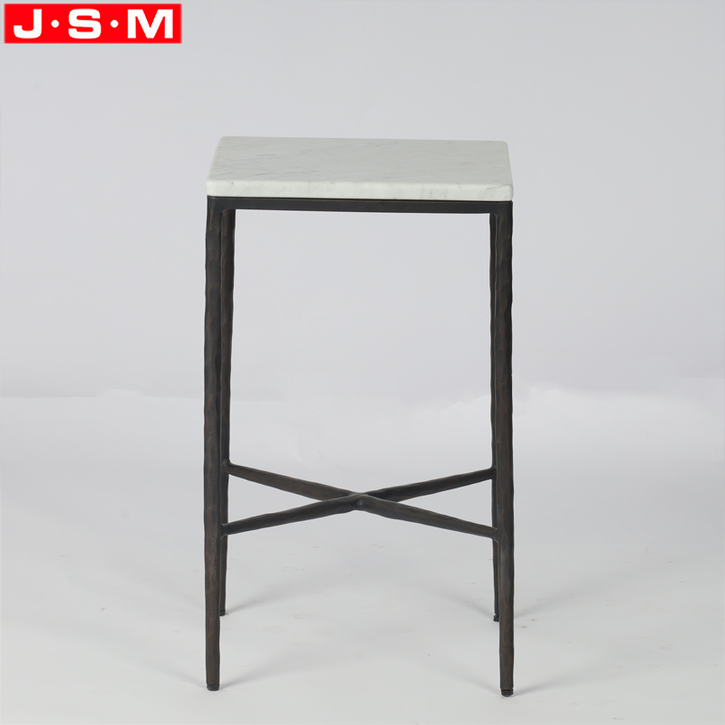 Premium Stone and Metal Construction Coffee Table Contemporary Living Room Marble Side Table for Home