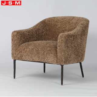 Nordic Modern Leisure Armchair Metal Leg Fabric Upholstery Cushion Seat Minimalist Living Room Accent Chair