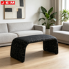 Black Living Room Furniture Home Stool And Ottoman Classic Molded Foam with Fabric Upholstered Long Footstool Bed End Stool