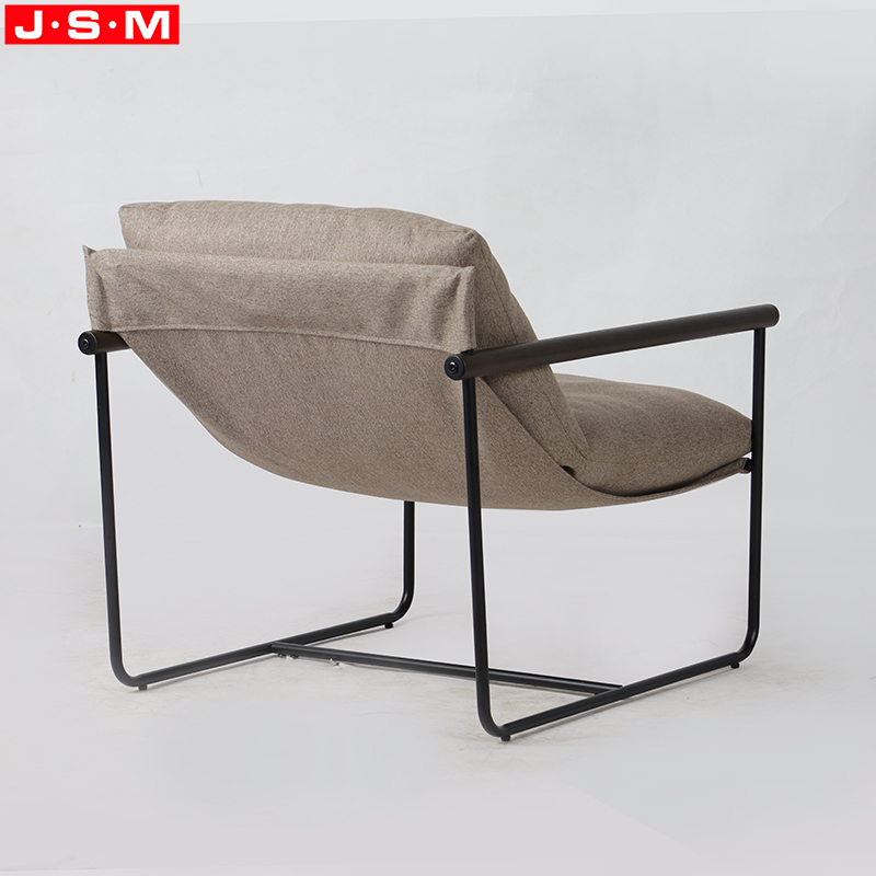 Leather Armchair Room Seating Chairs Set Sofa Single Armchair Cushion Metal Frame
