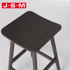Nordic Designer Restaurant Small Wooden Leather Woven Ash Timber Frame Stool