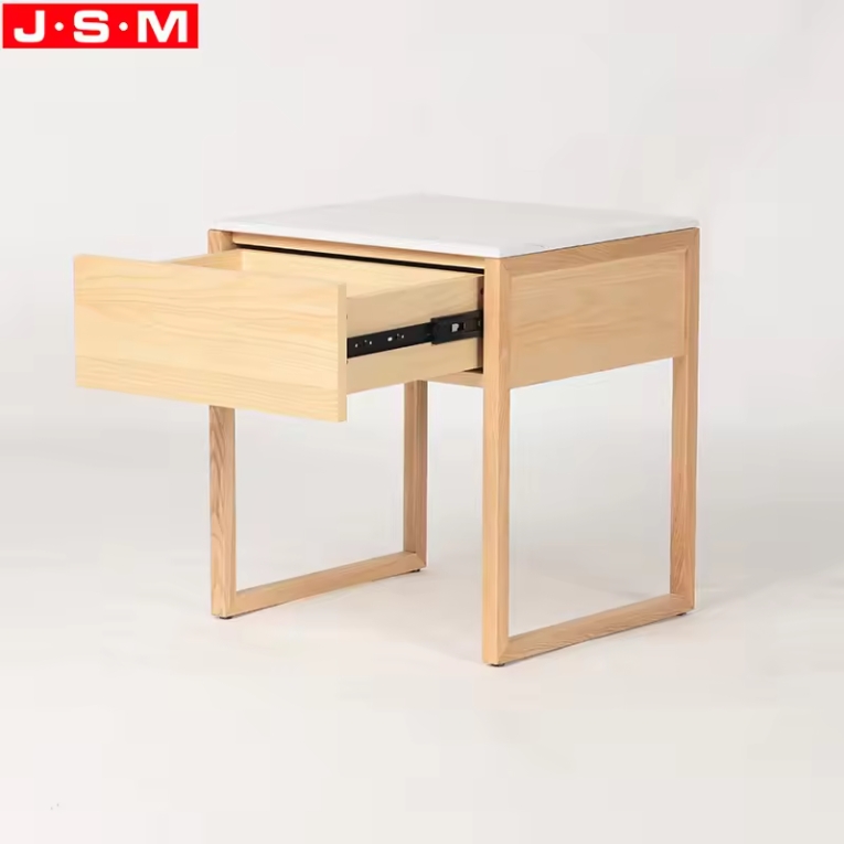 New Product Customized Colors Home Hotel Furniture Bedroom Stone Top Bedside Cabinet With Drawers Storage