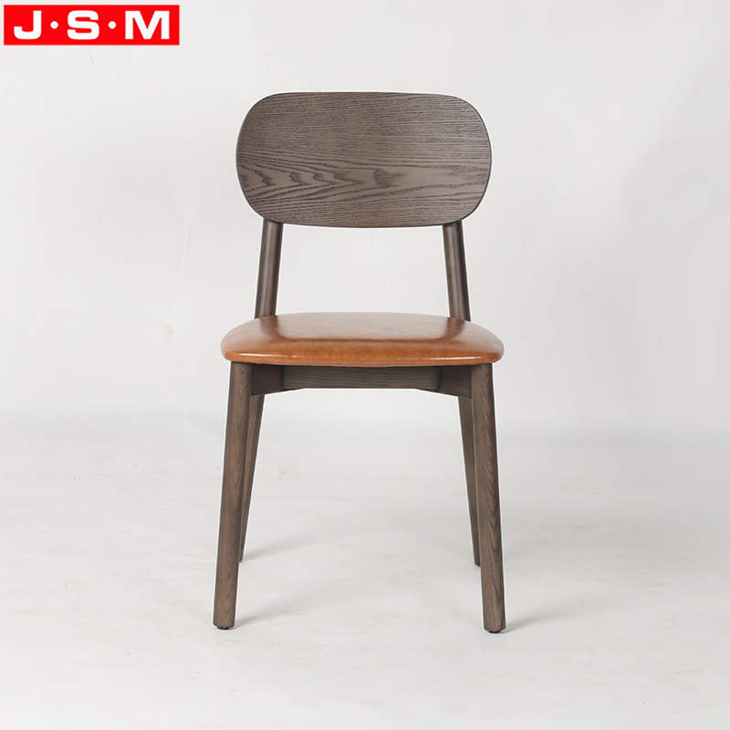 Modern Nordic Design Wooden Legs Restaurant Cafe Dining Chair With Cushion Seat