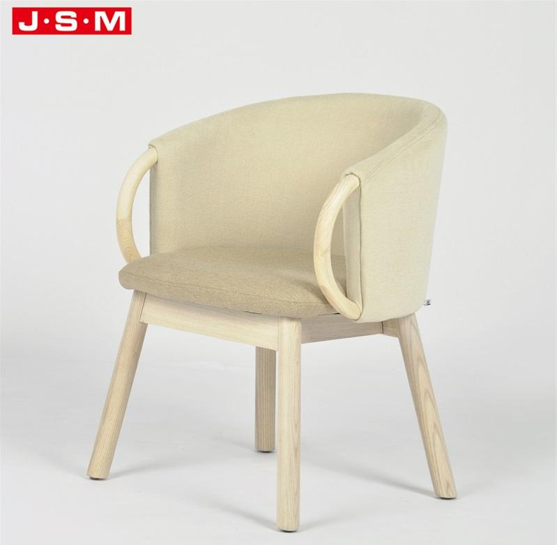 Nordic Solid Timber Retro Leather Outdoor Dining Chair With Armlegs