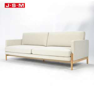 Nordic Modular Sectional L Furniture Wooden 3 Seater Leather Living Room Lounge 3 Seat Sofa