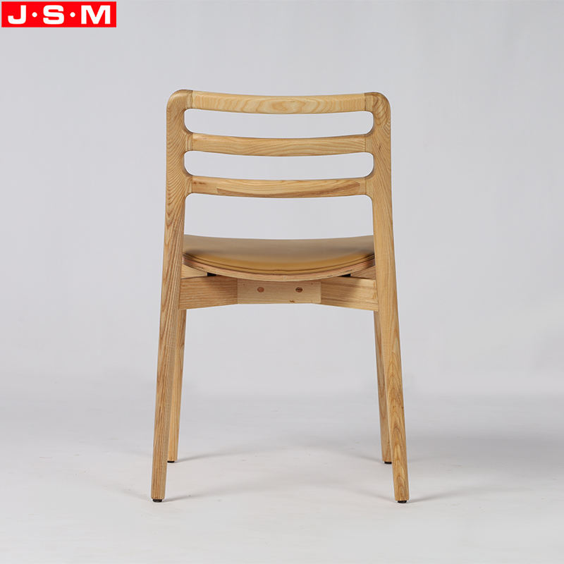 Simple Furniture Hotel Room Restaurant Wooden Ash Timber Frame Dining Chairs