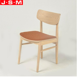Hot Sale New Modern Ash Timber Frame Buff Dining Chair With Cushion Seat