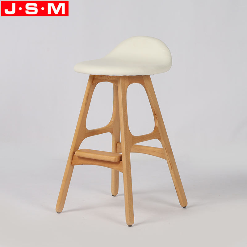 Modern Durable Timber Wooden High Table Tall White Bar Stools For Kitchen