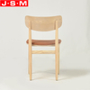 Hot Sale New Modern Ash Timber Frame Buff Dining Chair With Cushion Seat