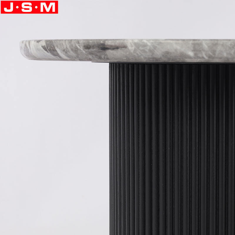Round Bedside End Drink Side Tea Coffee Table Black Marble Top Side Table