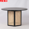 Wholesale Nordic Dinner Set Furniture Ash Wood Artificial Rattan Dining Table