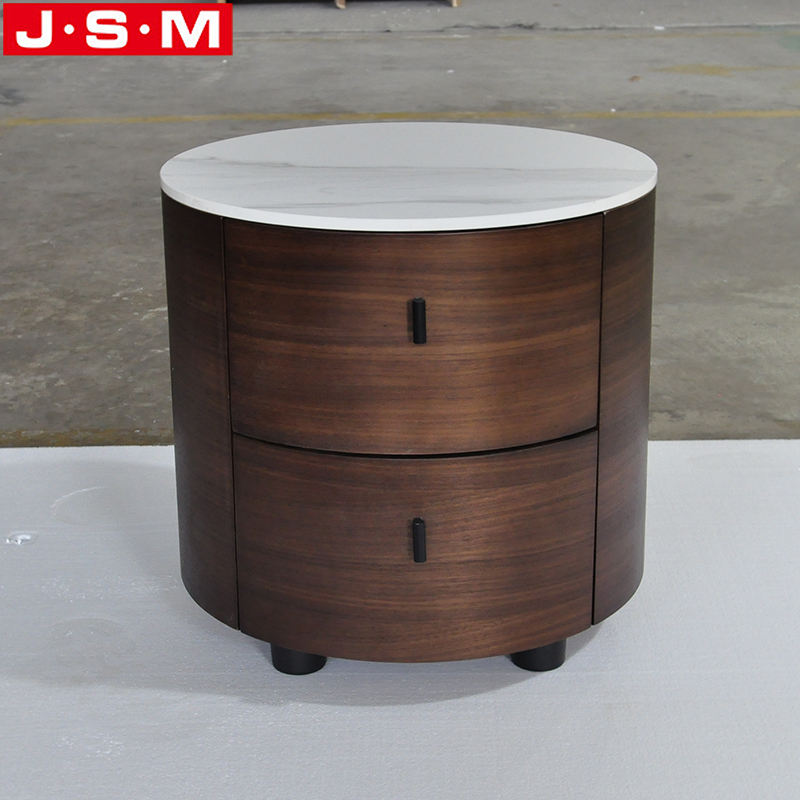 Round Home Furniture Bedroom Small Rock Slab Table Top Bedside Table Nightstand