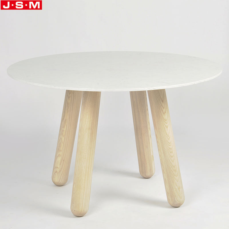 New Arrival Rock Slab Top Dining Table Ash Timber Base Dinning Room Table