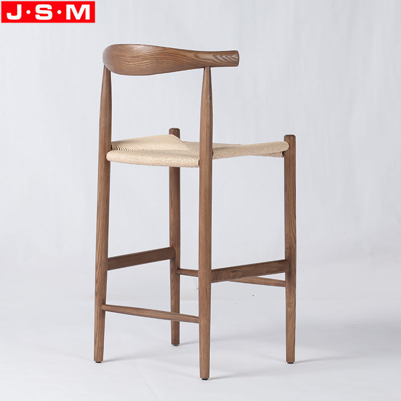 Tall Leg Kitchen Paper Rope Seat Modern High Back Stool Bar Chairs For Bar Table