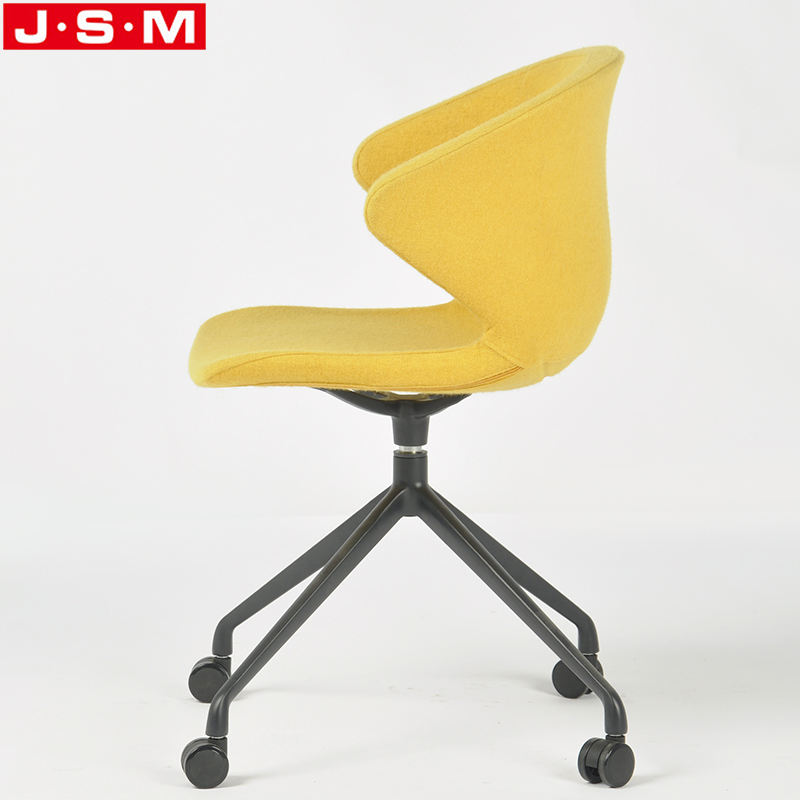 Custom Design Executive Home Visitor Yellow Aluminum Swivel Armless Office Chair