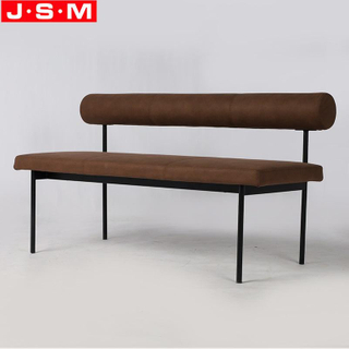 L Shape Long Chair PU Livingroom Metal Legs Restaurant Bench Chairs