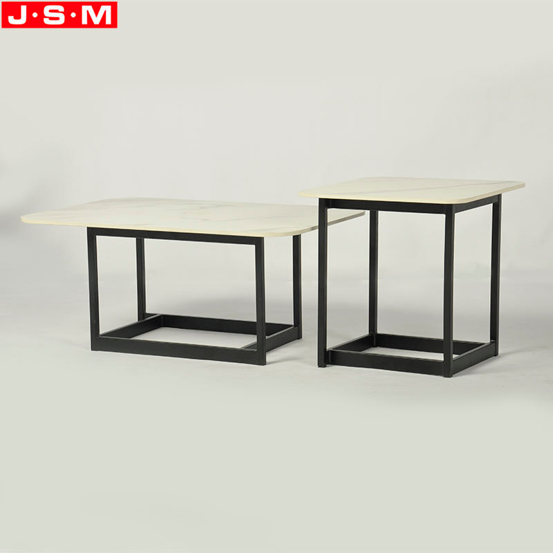 Modern And Simple Living Room Rectangle Coffee Table With Metal Frame