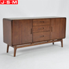 Brown Ash Timber Base Wooden 3 Drawer 2 Door Living Room Cabinet