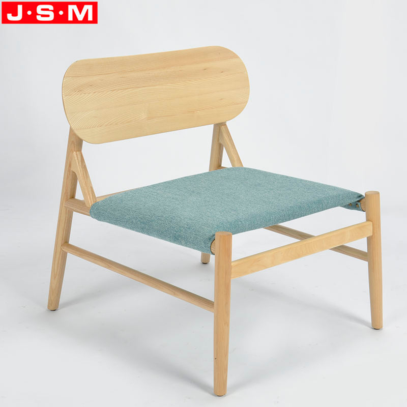 Modern Outdoor Office Hotel Relax Solid Wooden Blue Fabric Living Room Accent Chair Furniture Armchair