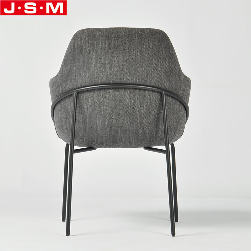 Italian Designs Kitchen Black Upholstered Legs Dining Chair With Arm Rest