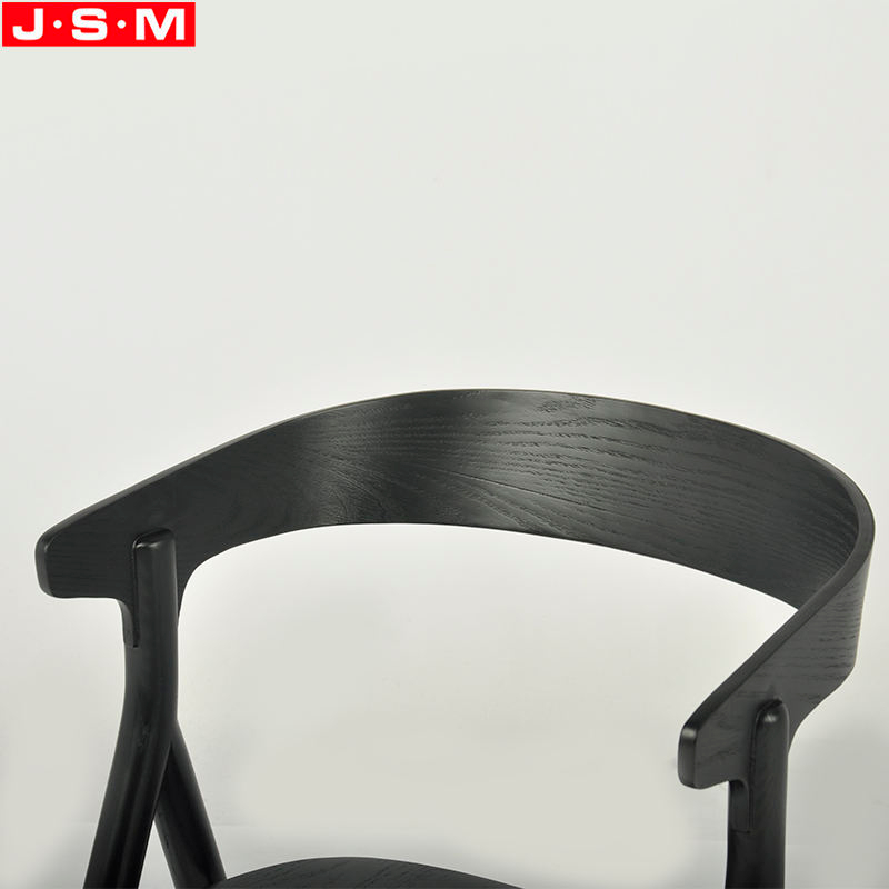 Home Furniture Coffee Restaurant Veneer Back And Seat Armchair Ash Timer Frame Dining Chair