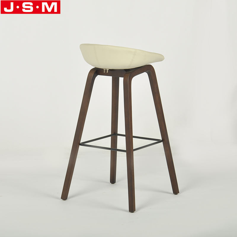 Custom Colors High Stool Kitchen Wooden Fabric Ash Timber Base Bar Chair