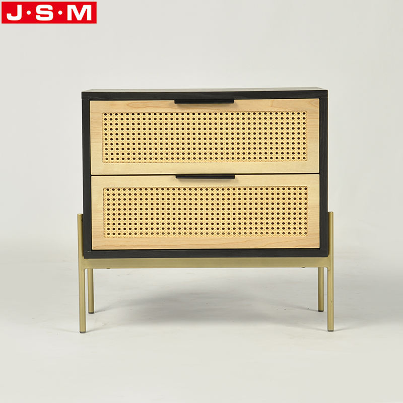 Good Quality Drawers Furniture Wooden Plastic Rattan Decoration Bedside Cabinet