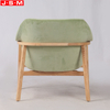 Factory Direct Sale Wooden Chair Green Timber Frame Fabric Armchair