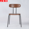 High Quality Stackable Iron Legs Dinning Room Wooden Back And Seat Restaurant Dinning Chair