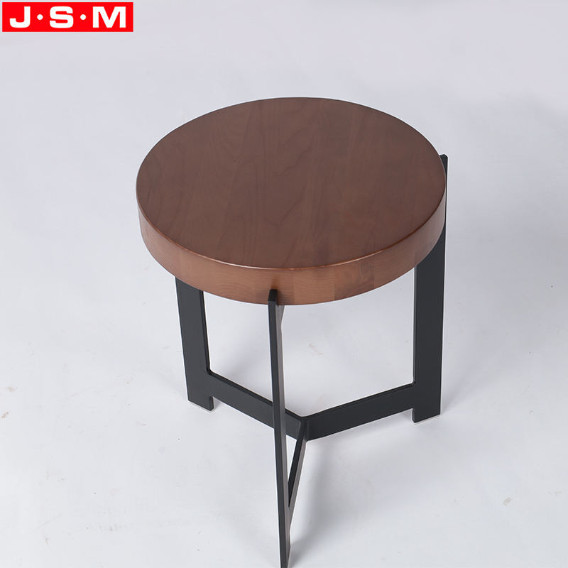 Modern Design Living Room Furniture Iron Legs Solid Timber Table Top Coffee Table