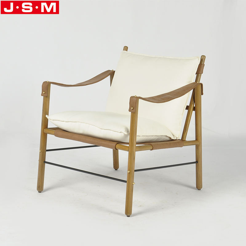 Modern Comfortable Lounge Terrace Living Room Upholstered Wood Armchairs