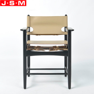 Modern Kitchen Restaurant Outdoor Wooden Leather Back Black Dining Chairs