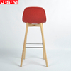 Modern Furniture Outdoor Kitchen Red Wooden Back Counter High Bar Stool Chair