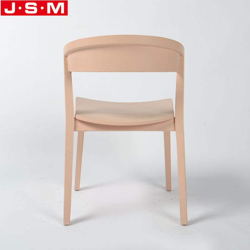 Nordic Retro Bedroom Dining Room Outdoor Pink Wooden Frame Dining Chairs