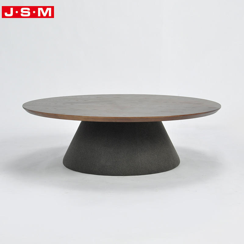 Classic Indoor Living Room Garden Black Circle Solid Wood Coffee Table