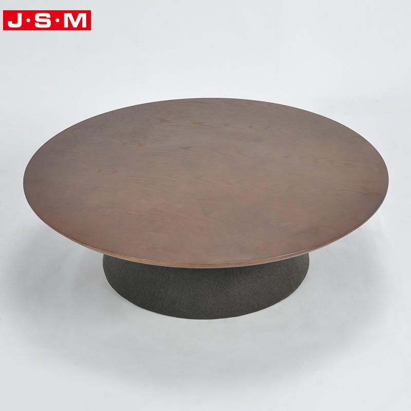 Classic Indoor Living Room Garden Black Circle Solid Wood Coffee Table