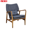 Modern Restaurant Living Room Wooden Frame Fabric Leisure Reclining Armchair