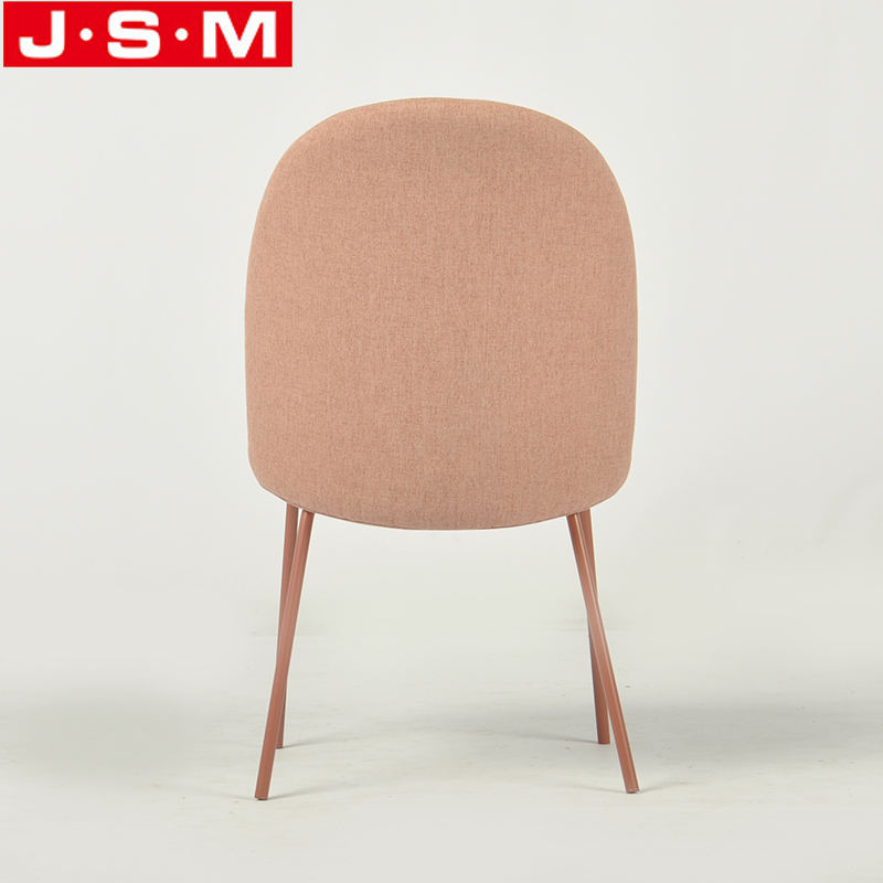 Contemporary Wooden Frame Pink Back Dining Chairs In Office Building