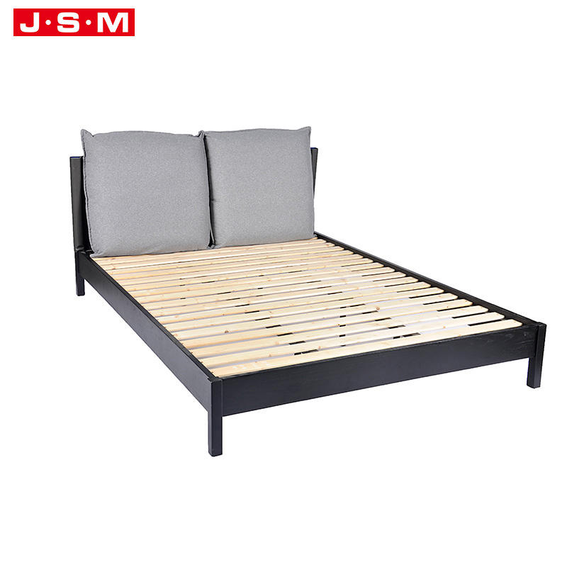 Modern Luxury Nordic Design Wooden Furniture Twin Size Bed Upholstery Single Bed