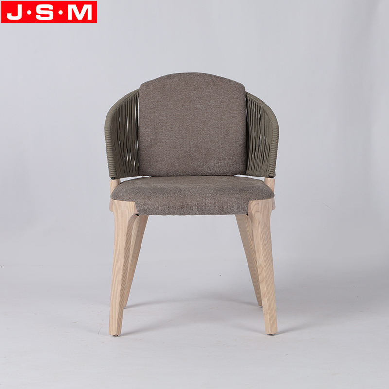 Factory Wholesale Home Furniture Cuton Rope Woven Dinning Chair Base Ash Wood Leisure Dinning Chair