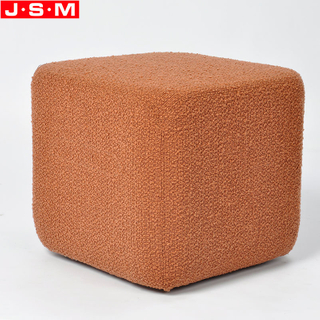 Upholstered Space Saving Tufted Square Stool Footrest Footstool Ottoman With Wooden Frame