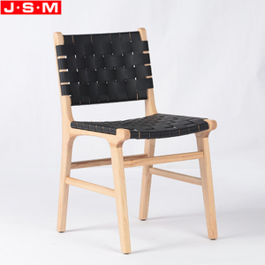 Classic Modern Design Black Woven Belt Ash Frame Dining Chairs