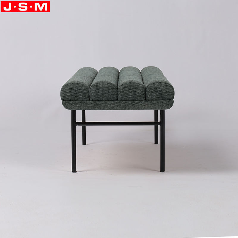 Professional Customized Fabric Pu Upholstery Living Room Bench Metal Frame Bench