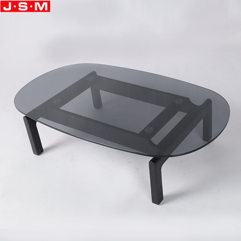 Professional Customized Home Furniture Living Room Tea Table Tempered Glass Top Tea Table