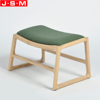 Solid Wood Frame Fabric Ottoman Living Room Furniture Home Stool Ottoman