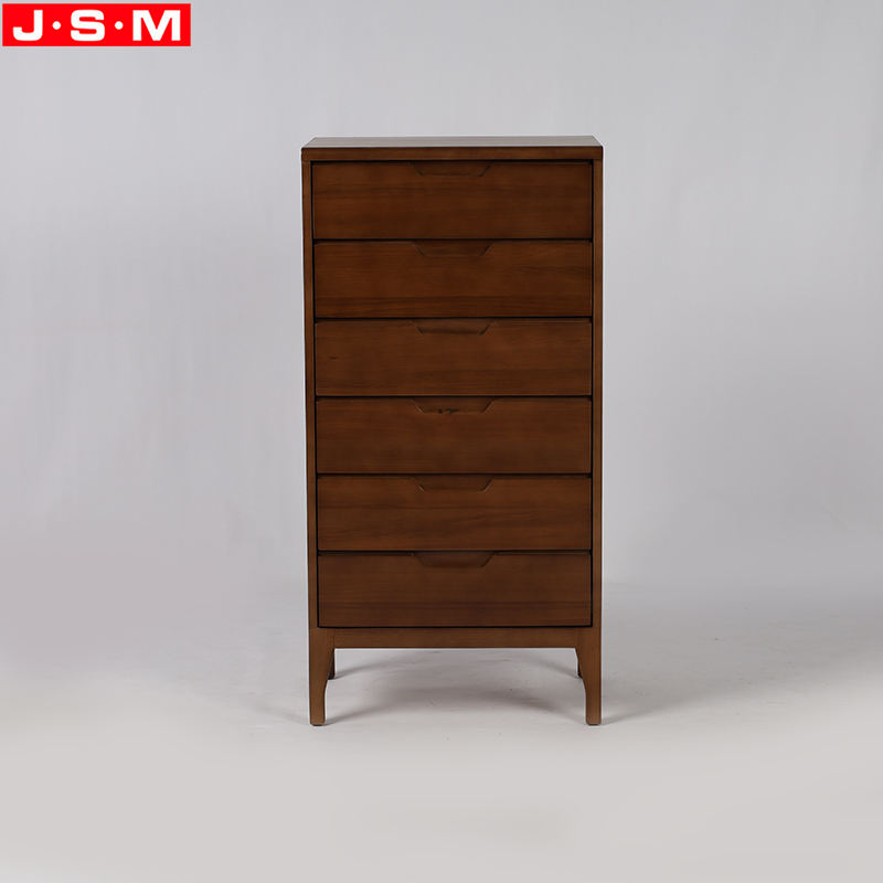 Home Bedroom 6 Drawer Veneer Carcase Cabinet Wooden Living Room Storage Cabinet