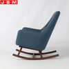 Classic Retro Foam And Fabric Single Seat Wingback Wooden Leg Armchair