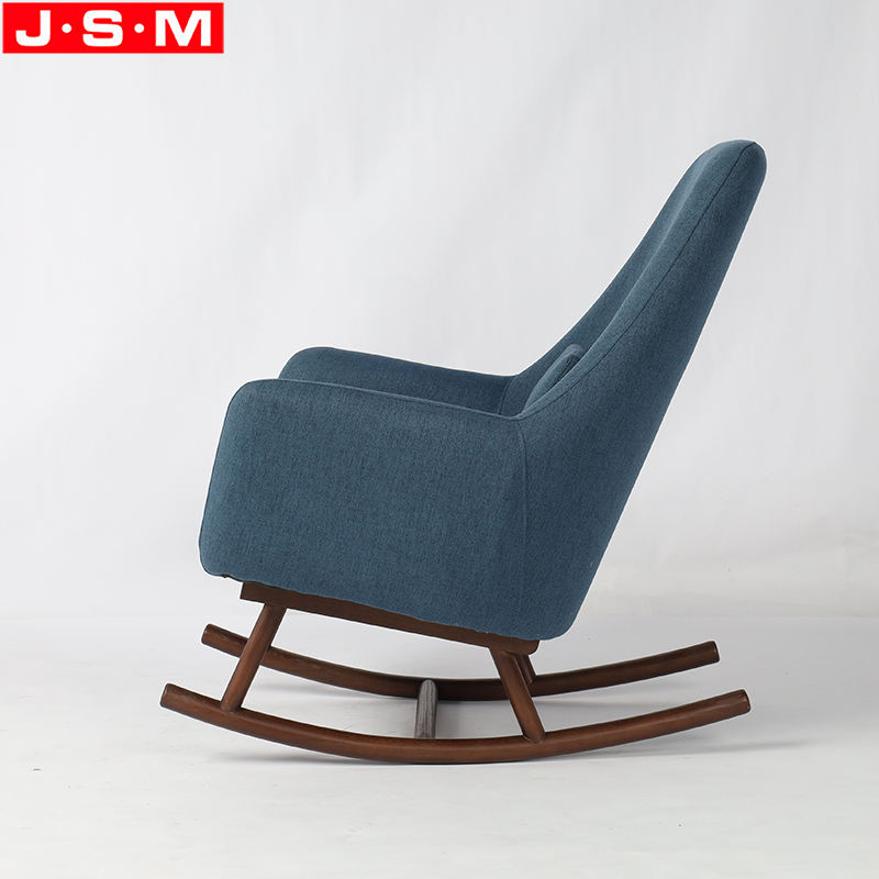 Classic Retro Foam And Fabric Single Seat Wingback Wooden Leg Armchair