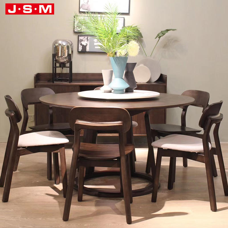 Luxury Nordic Modern Outdoor Rustic Wooden Solid Wood Room Round Marble 6 Seater Dining Tables Set