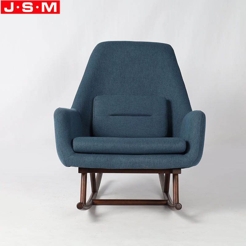 Classic Retro Foam And Fabric Single Seat Wingback Wooden Leg Armchair